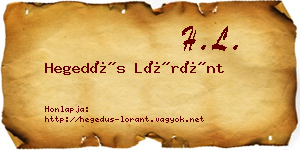 Hegedűs Lóránt névjegykártya