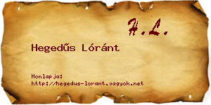 Hegedűs Lóránt névjegykártya